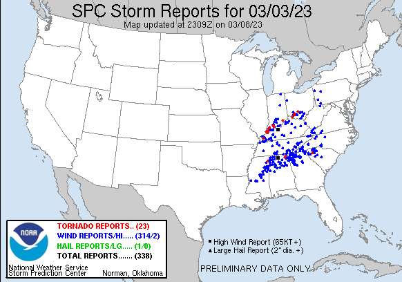 Storm reports March 3, 2023