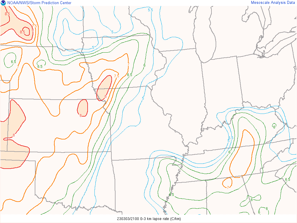 Low level lapse rate at 4pm EST