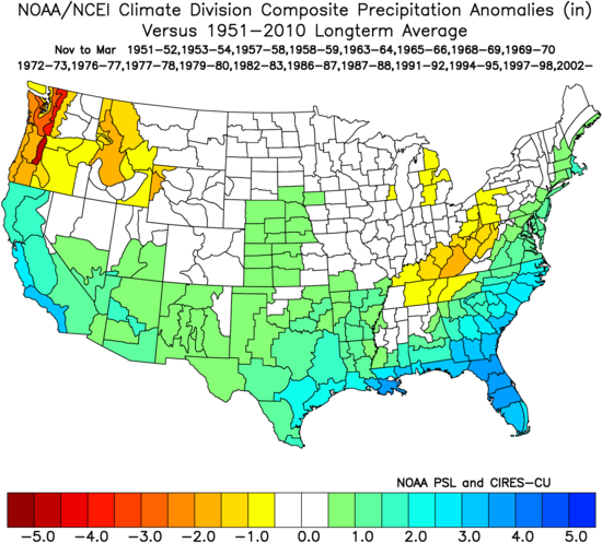 El Nino Precipitation Anomalies