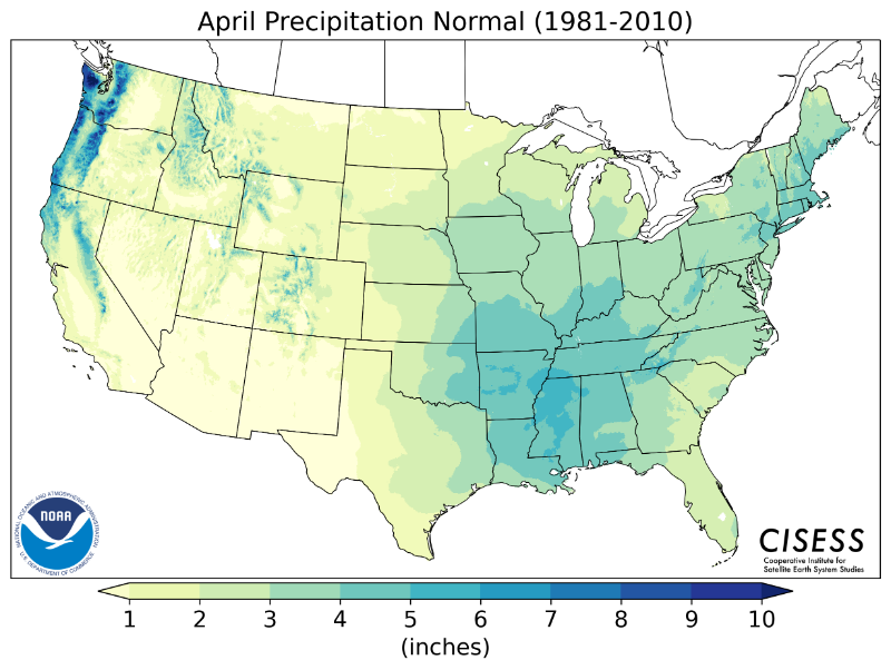 1981-2010 normal April precipitation