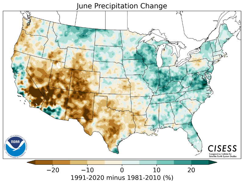 1981-2010 normal June precipitation difference