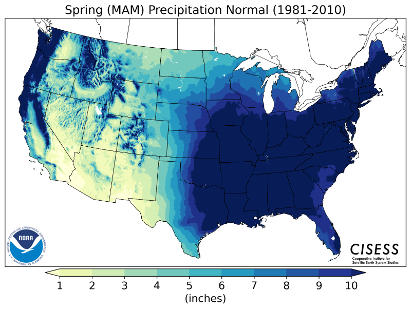1981-2010 normal spring precipitation