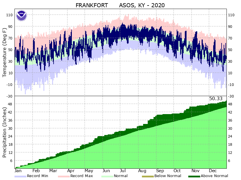2020 temperatures and precipitation at Frankfort