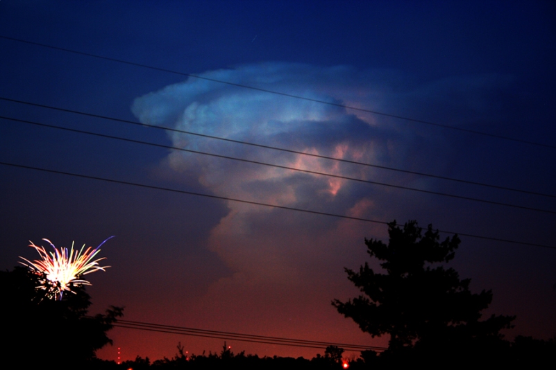 Natural and man-made fireworks north of Lexington on May 30, 2010