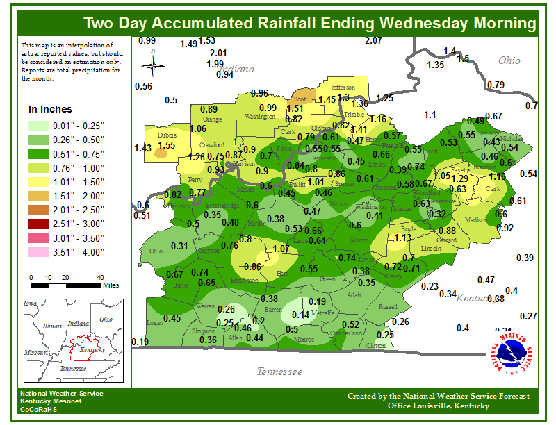 Rainfall January 16-17, 2012