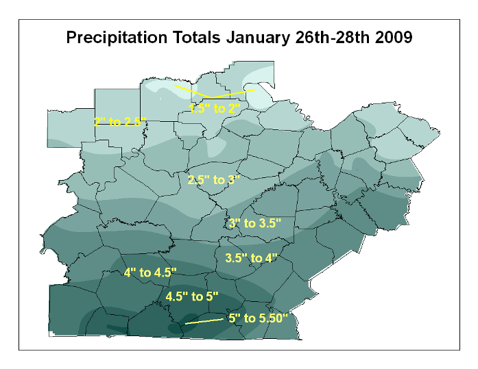 Precipitation January 26-28, 2009