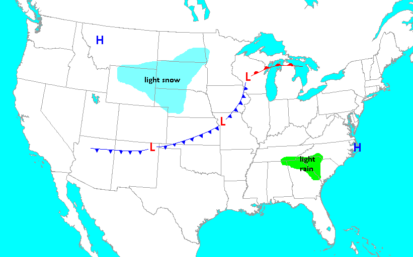 cold front weather map