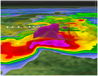 3-D image of May 1, 2002 hail storm