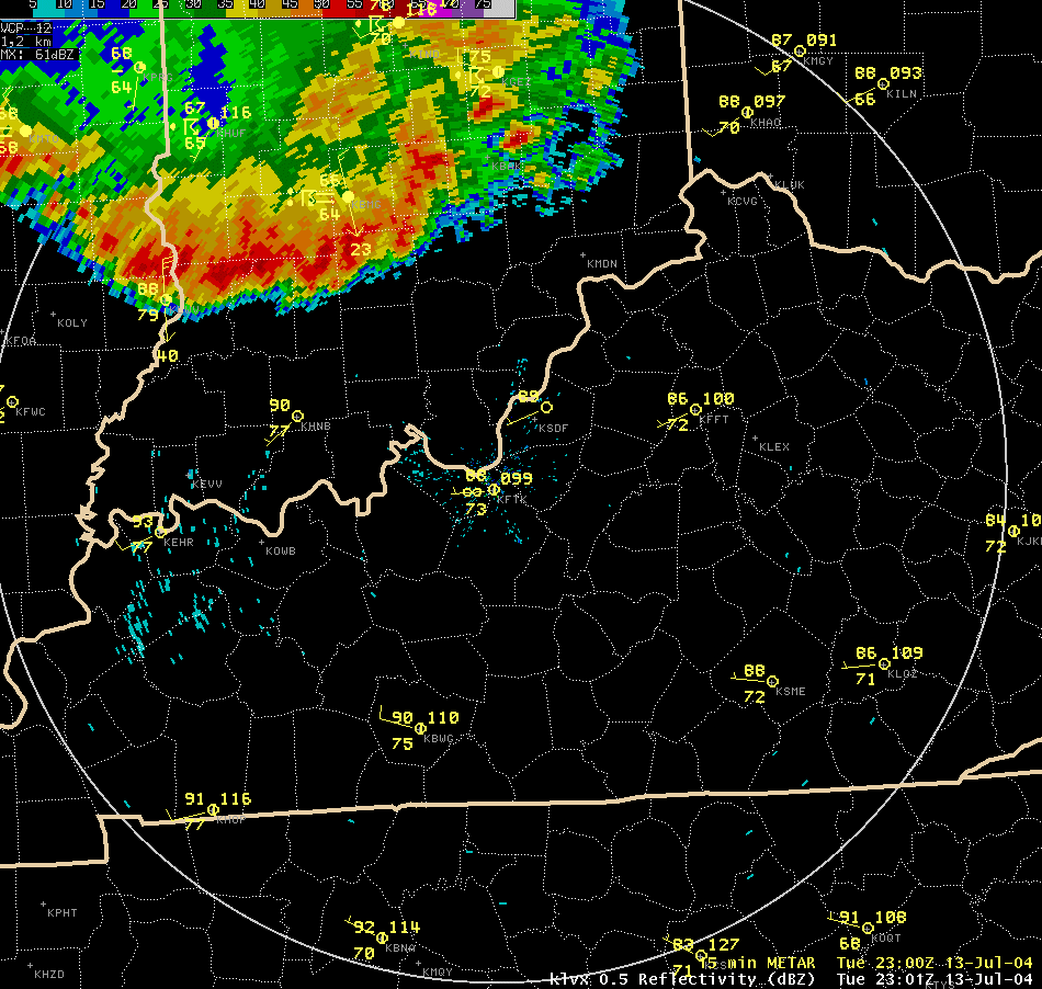 A radar loop of the squall line