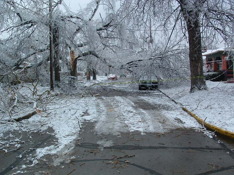 Icy neighborhood in Lexington