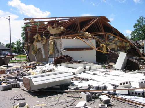 Tornado damage in Jeffersonville, Indiana