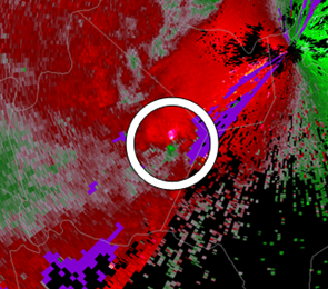 SRM radar picture from tornadic storm on October 18, 2007