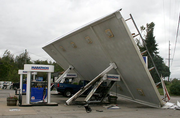 Gas Station Damaged