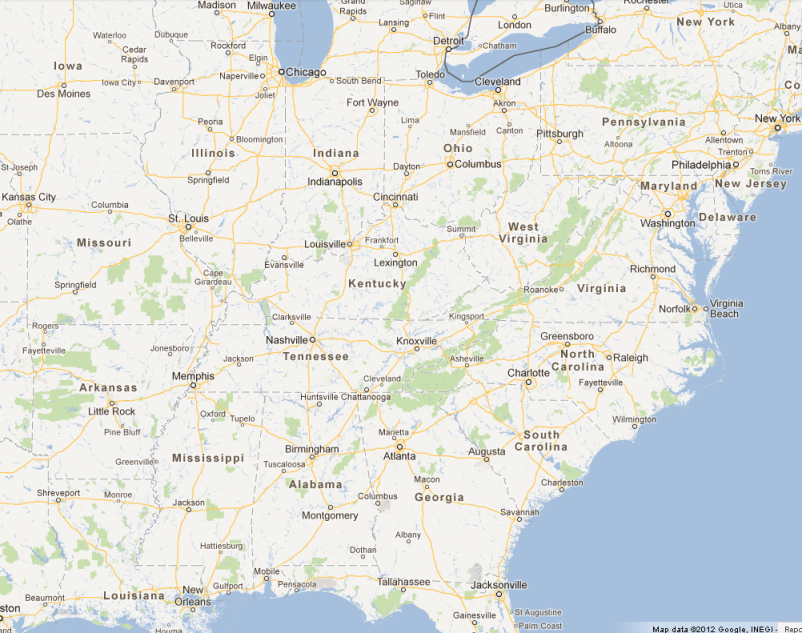 Regional travel map