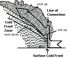 Vertical Cross-Section of Possible Precipitation Pattern Associated with a Strong/Deep 500 mb Trough and Ana-Cold Front