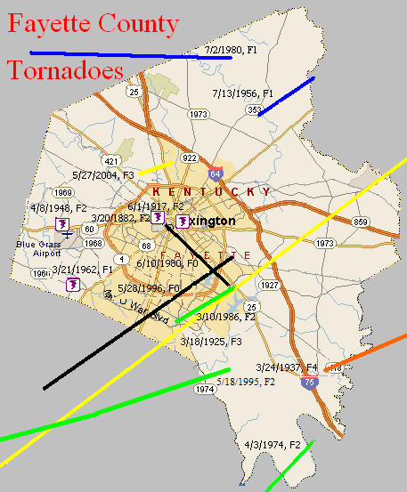 Fayette County Ky Map Tornado Climatology Of Fayette County