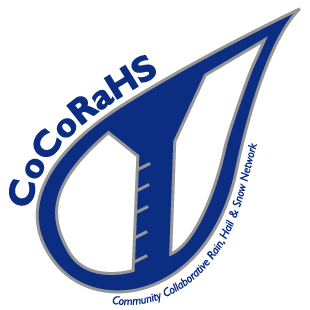 Graphic showing CoCoRaHS logo
