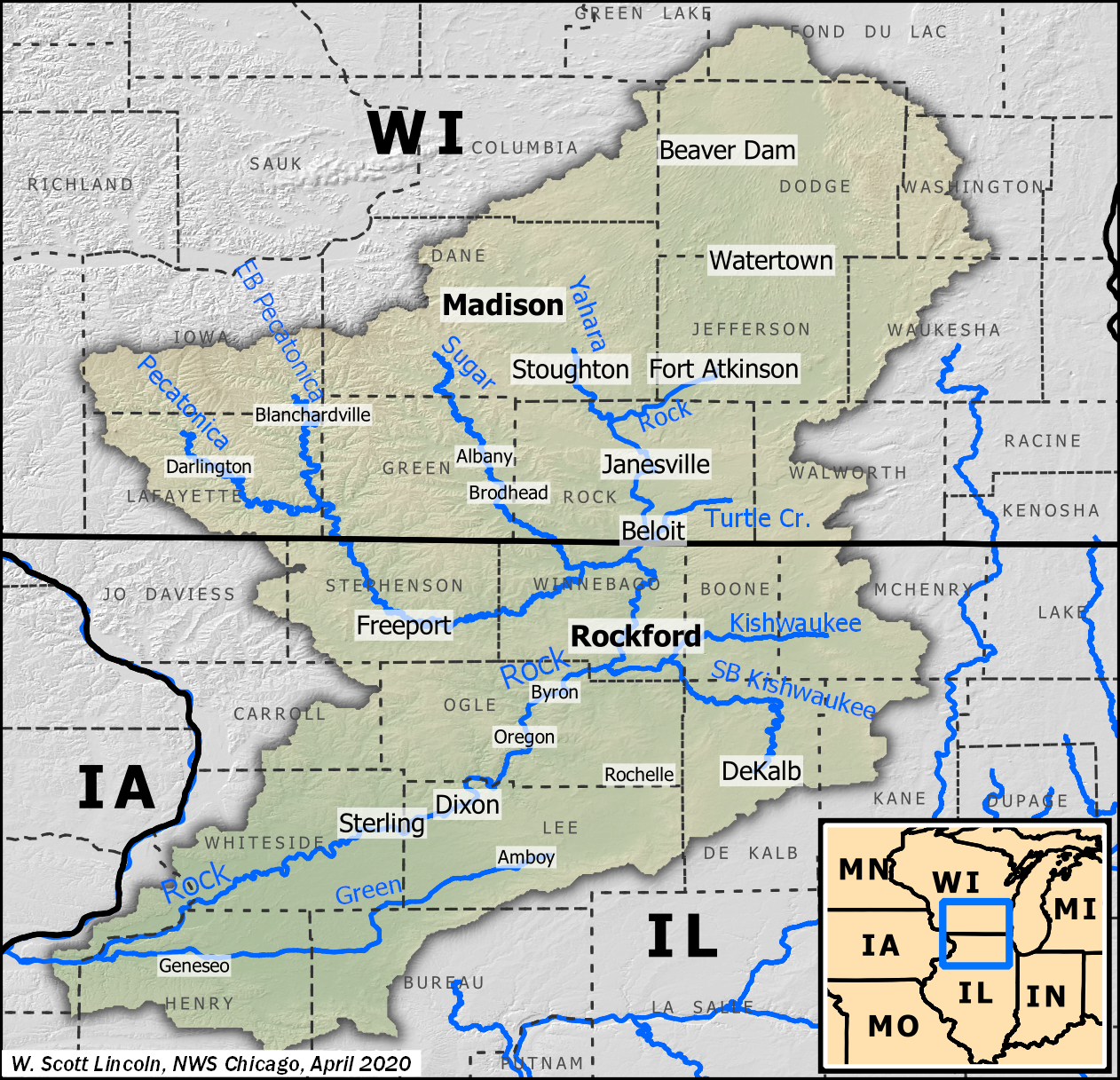 Map of the Rock River Basin