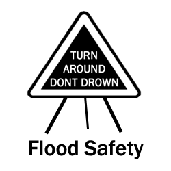 Icon linking to educational information about flood safety