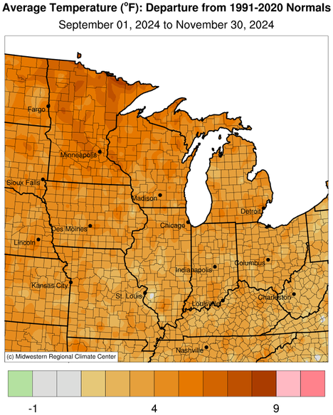 September October November Temperature Anomaly