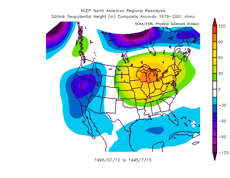 500 mb height anomaly for the event.