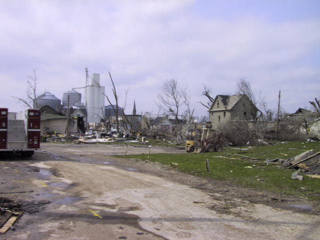 Photo showing damage in the North Utica area