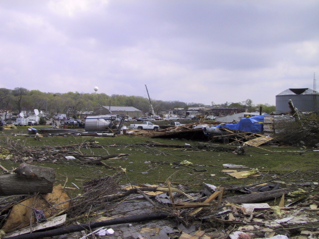 Photo showing damage in the North Utica area