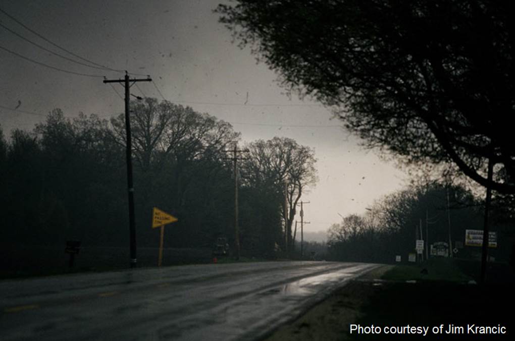 Photo showing the Granville-Utica tornado