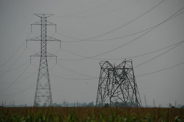 Closer View of High Tension Damage