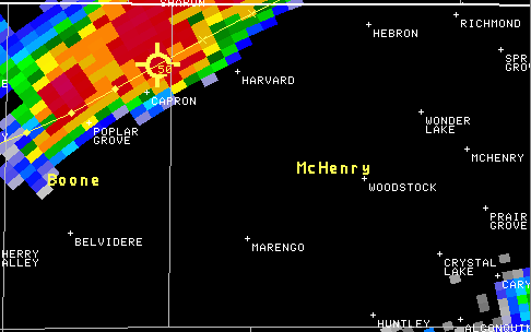 Image showing radar base reflectivity valid at 339 PM January 7 2008