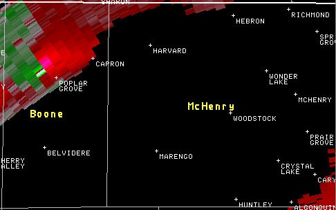 Image showing radar storm-relative velocity valid at 330 PM January 7 2008