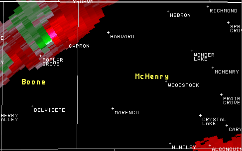 Image showing radar storm-relative velocity valid at 335 PM January 7 2008