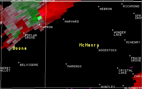 Image showing radar storm-relative velocity valid at 339 PM January 7 2008