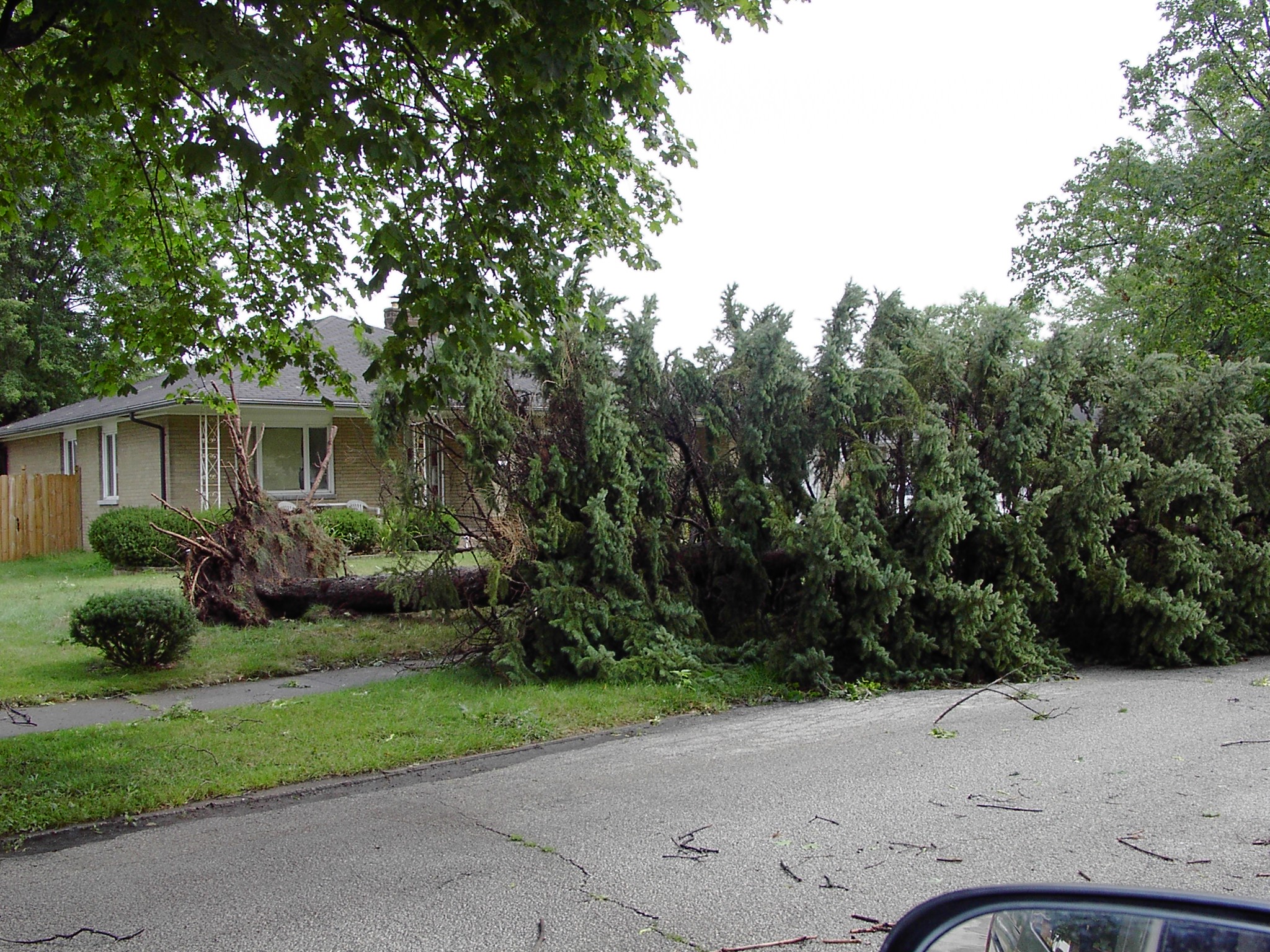 Photo showing damage from the Griffith tornado
