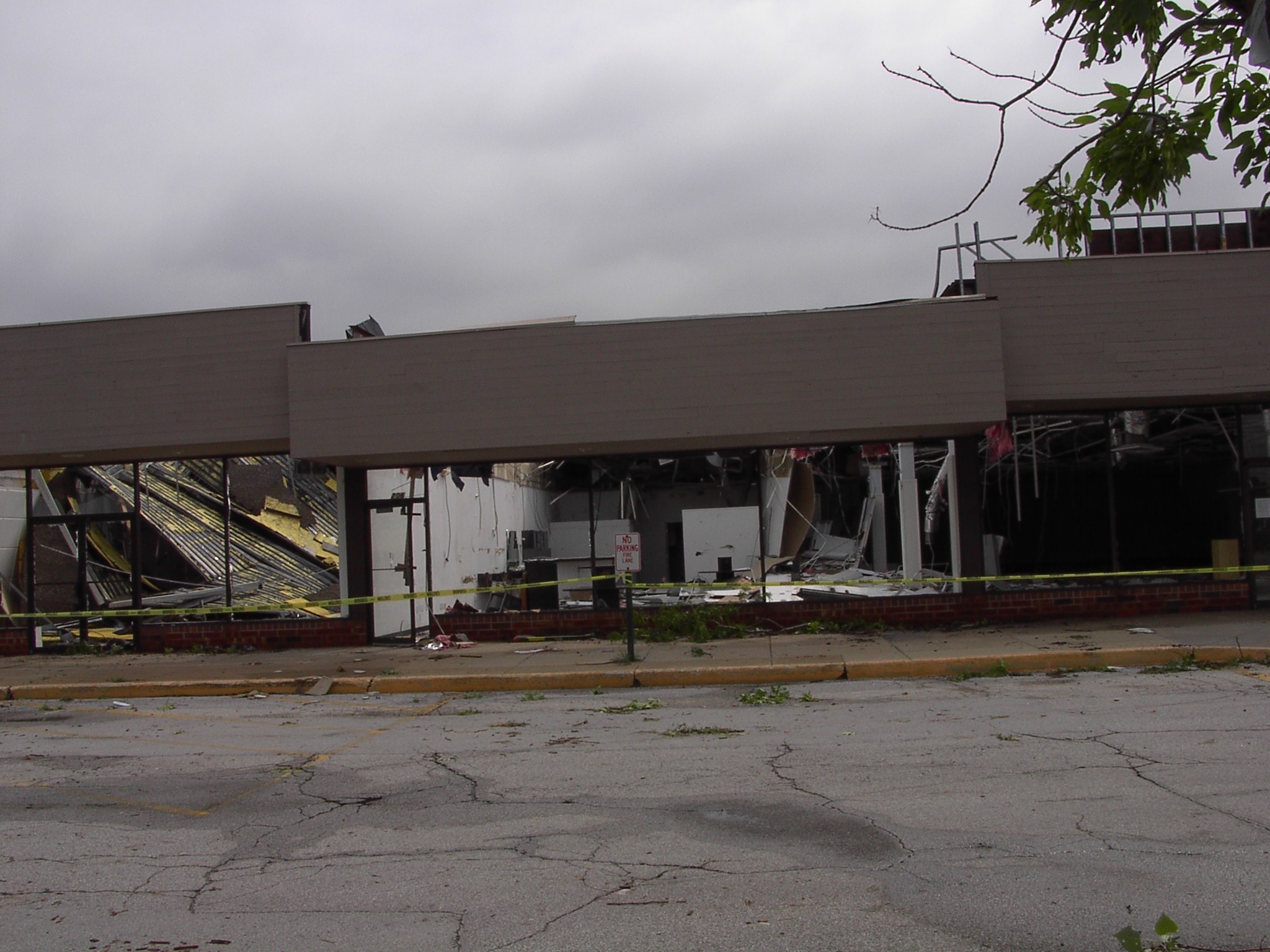 Photo showing damage from the Griffith tornado