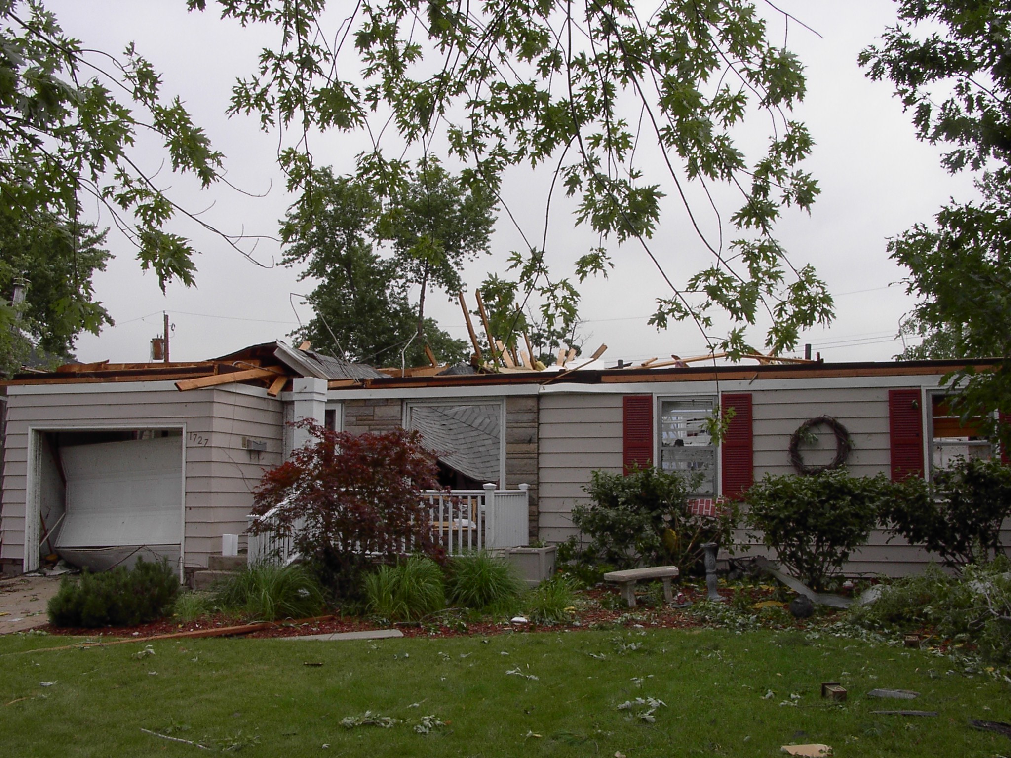 Photo showing damage from the Griffith tornado