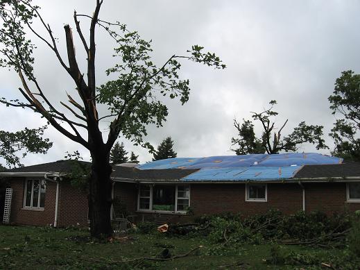 Photo of tornado damage near Elburn
