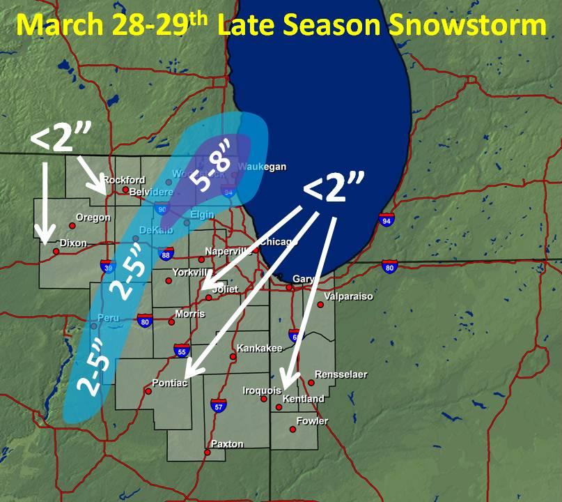 snowfall summary from march 29