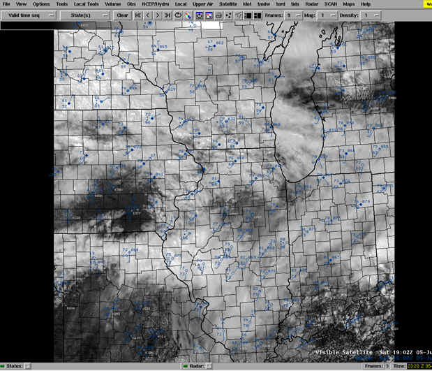 Maps showing satellite imagery at 200 PM