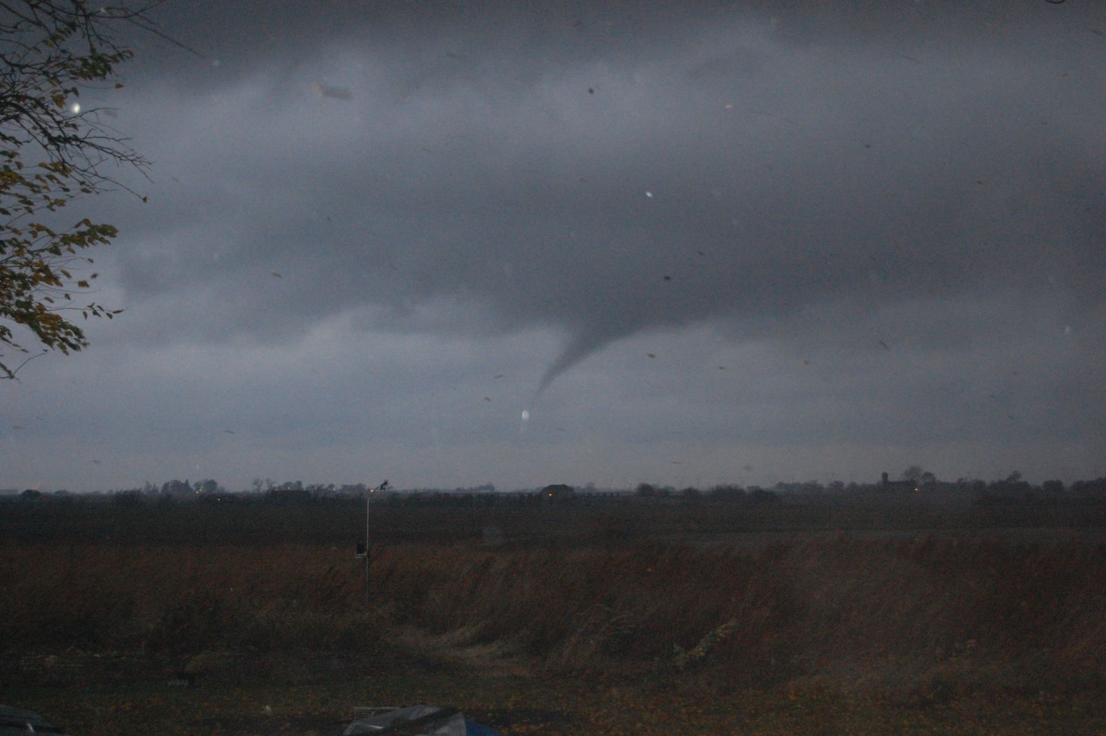 Photo showing funnel cloud near Peotone