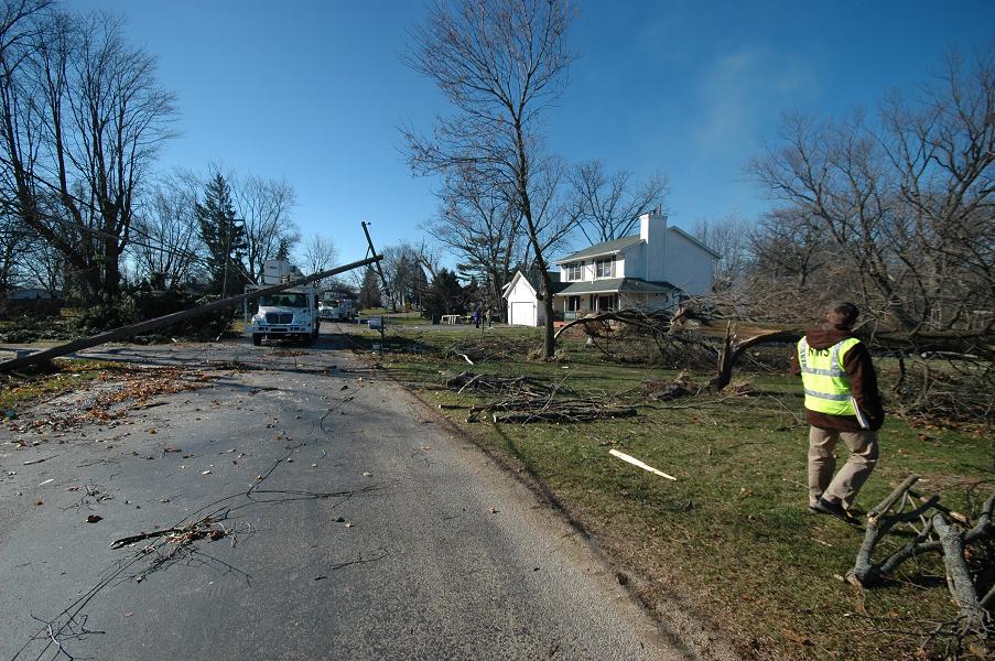 Photo of tornado damage in Caledonia