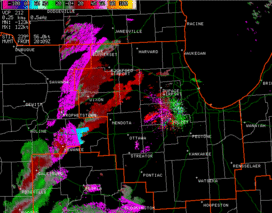 Image showing radar storm-relative velocity loop for November 22