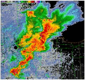 Radar reflectivity at 414 pm