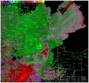 Radar velocity at 414 pm