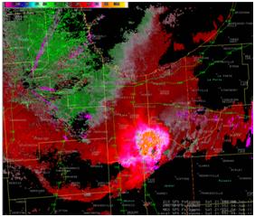 Radar velocity at 455 pm