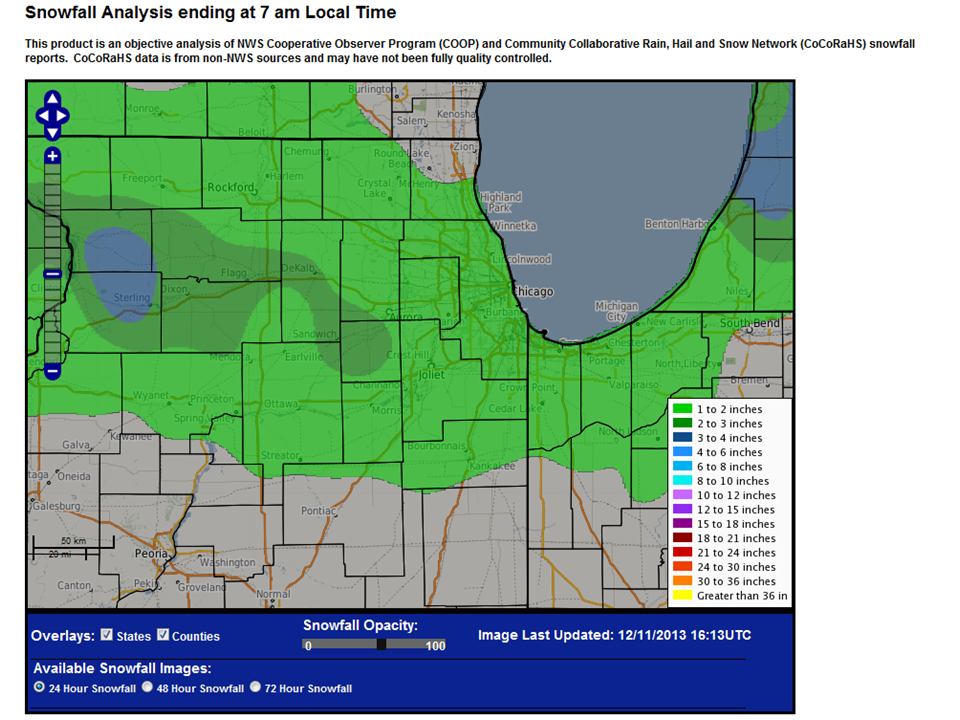 snowfall map 121113