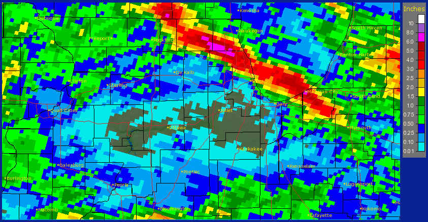 24 hour rainfall ending on June 26, 2013