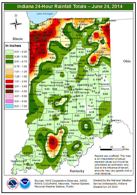 June 2324, 2014 Heavy Rainfall Across Northwest Indiana & Eastern Illinois
