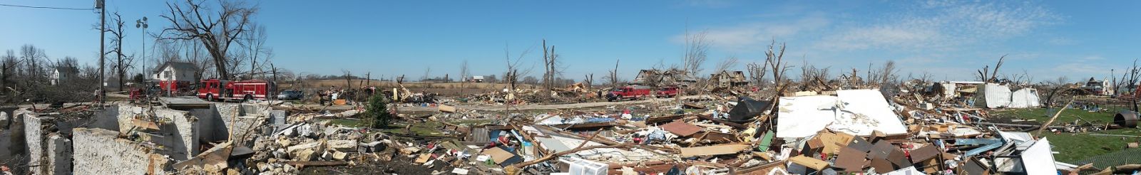 Photo showing damage from the Rochelle-Fairdale tornado