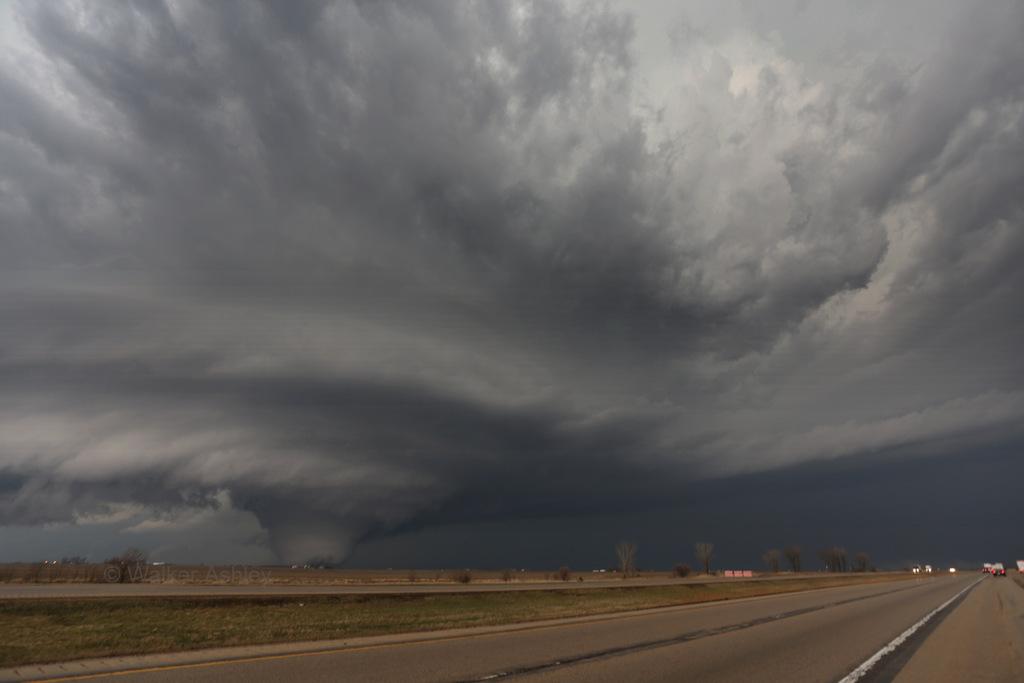 Photo showing the Rochelle-Fairdale tornado